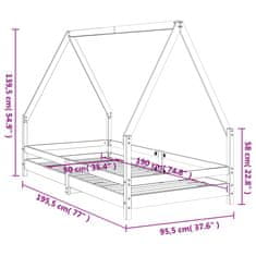 Greatstore Otroški posteljni okvir 90x190 cm trdna borovina