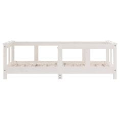 Vidaxl Otroški posteljni okvir bel 70x140 cm trdna borovina