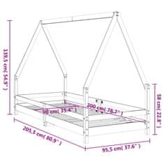 Vidaxl Otroški posteljni okvir 90x200 cm trdna borovina