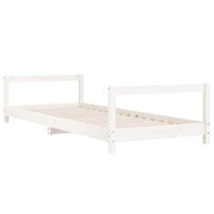 Vidaxl Otroški posteljni okvir bel 80x200 cm trdna borovina