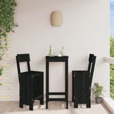 Vidaxl vidaXL Barski stoli, komplet 2 kosov, črni, 40x48,5x115,5 cm, borovina