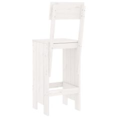 Vidaxl Barski stolček 2 kosa bel 40x48,5x115,5 cm trdna borovina