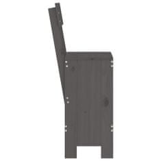 Vidaxl Barski stolček 2 kosa siv 40x48,5x115,5 cm trdna borovina