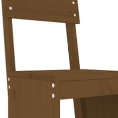 Vidaxl Barski stolček 2 kosa med. rjav 40x48,5x115,5 cm trdna borovina