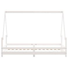 Vidaxl Otroški posteljni okvir bel 90x190 cm trdna borovina