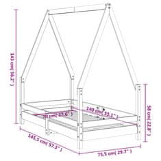 Greatstore Otroški posteljni okvir bel 70x140 cm trdna borovina