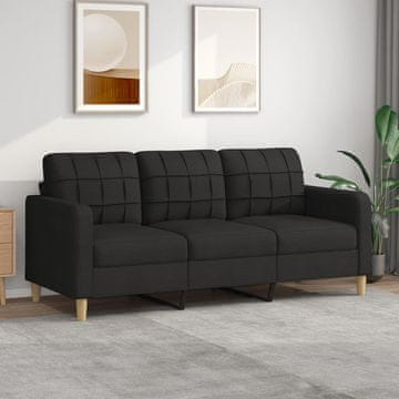 Vidaxl vidaXL Trosed, črn, 180 cm, oblazinjen s tkanino