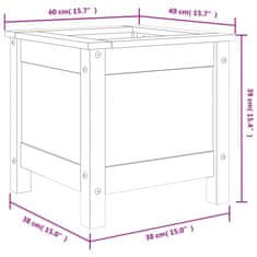 Vidaxl Vrtno cvetlično korito belo 40x40x39 cm trdna borovina