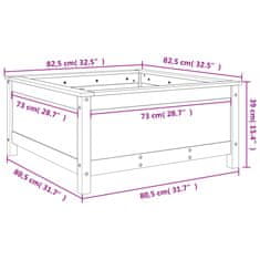 Vidaxl Vrtno cvetlično korito črno 82,5x82,5x39 cm trdna borovina