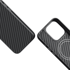 EPICO Hybrid Carbon ovitek za iPhone 15 Pro Max, s podporo MagSafe, črn (81410191300001)