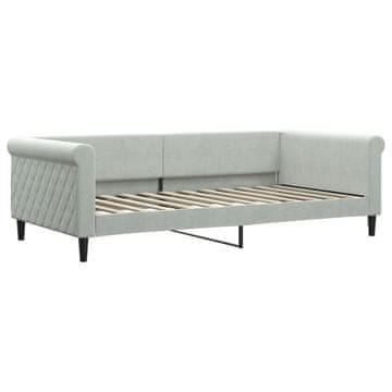 Vidaxl Raztegljiva postelja svetlo siva 100x200 cm žamet