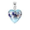 Očarljiv obesek Ledeno srce s srebrom čistosti 900 v Lampglas biseru S29