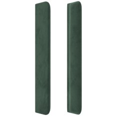 Vidaxl LED posteljno vzglavje temno zeleno 163x16x118/128 cm žamet