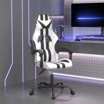 Vidaxl vidaXL igralni stol, črno-bel, umetno usnje