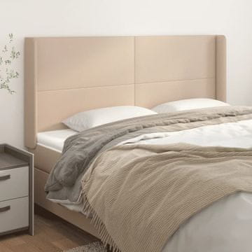 Vidaxl vidaXL Vzglavnik s krilci, kapučino, 183x16x118/128 cm, umetno usnje