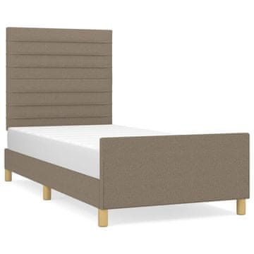 Vidaxl Posteljni okvir brez vzmetnice taupe 100x200 cm blago