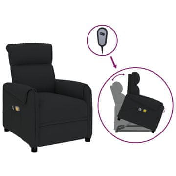 Vidaxl Masažni stol s funkcijo vstajanja črn blago