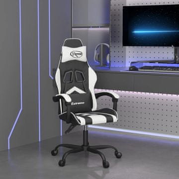 Vidaxl vidaXL igralni stol, črno-bel, umetno usnje
