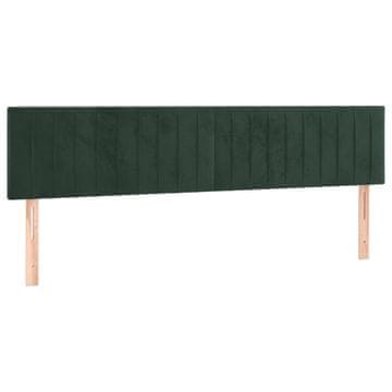Vidaxl Posteljno vzglavje temno zelena 180x5x78/88 cm žametna