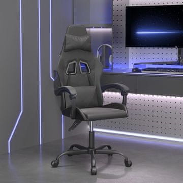 Vidaxl vidaXL Vrtljiv igralni stol, črne barve, umetno usnje