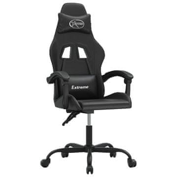 Vidaxl Vrtljiv gaming stol črno umetno usnje