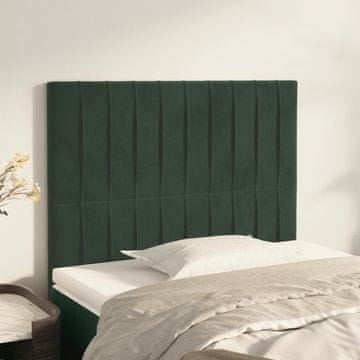 Vidaxl vidaXL Vzglavja za posteljo, komplet 2 kosov, temno zelena, 90x5x78/88 cm, žamet
