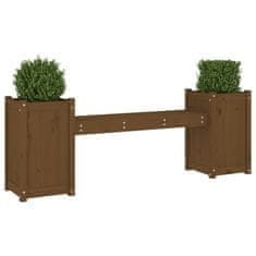 Vidaxl Klop z visoko gredo medeno rjava 180x36x63 cm trdna borovina