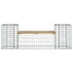 Vidaxl Vrtna gabionska klop 183x41x60,5 cm impregnirana borovina