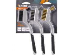 Extol Premium Ščetke majhna, nastavljeno 3ks, 180mm (jeklo, najlon, medenina)