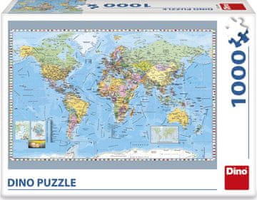 Dino Puzzle Politični zemljevid sveta 1000 kosov