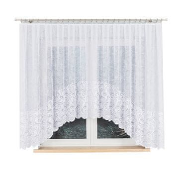 shumee Kinga - Že izdelana žakard zavesa z izrezom na dnu - 400x160 cm - bela