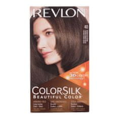 Revlon Colorsilk Beautiful Color Odtenek 40 medium ash brown Set barva za lase Colorsilk Beautiful Color 59,1 ml + razvijalec barve 59,1 ml + balzam 11,8 ml + rokavice za ženske