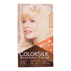 Revlon Colorsilk Beautiful Color Odtenek 03 ultra light sun blonde Set barva za lase Colorsilk Beautiful Color 59,1 ml + razvijalec 59,1 ml + balzam za lase 11,8 ml + rokavice za ženske