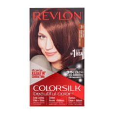 Revlon Colorsilk Beautiful Color Odtenek 31 dark auburn Set barva za lase Colorsilk Beautiful Color 59,1 ml + razvijalec barve 59,1 ml + balzam 11,8 ml + rokavice za ženske