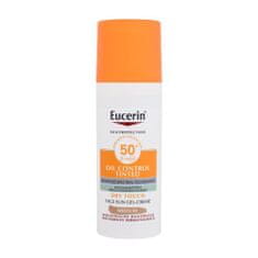 Eucerin Sun Oil Control Tinted Dry Touch Sun Gel-Cream SPF50+ tonirna gel krema za zaščito pred soncem za obraz 50 ml Odtenek medium unisex