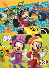 Educa Lesena sestavljanka Mickey, Minnie in dirkači 2x50 kosov