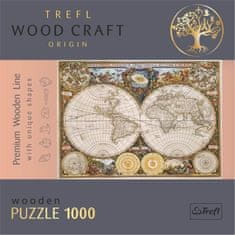 Trefl Wood Craft Origin Puzzle Zemljevid starodavnega sveta 1000 kosov - leseni