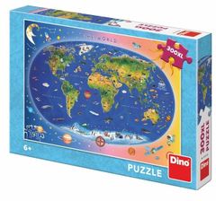 Dino Puzzle Otroški zemljevid 300 XL kosov