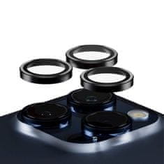 Hoops zaščitno steklo za kamero iPhone 15 Pro/Pro Max, kaljeno, črno