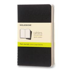 Moleskine Beležnice Cahier, S, prozorne, 3 kosi - črne