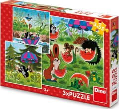 Dino Puzzle Krtek in dežnik 3x55 kosov