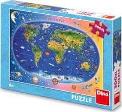 Dino Puzzle Zemljevid sveta XL 300 kosov