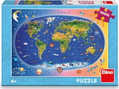 Dino Puzzle Zemljevid sveta XL 300 kosov