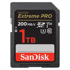 SanDisk Spominska kartica Extreme PRO 1TB SDXC 200 MB/s in 140 MB/s, UHS-I, razred 10, U3, V30