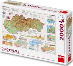 Dino Toys Puzzle Zemljevid Slovaške 97x69cm 2000 kosov