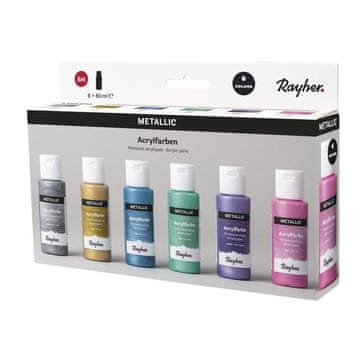 Rayher.	 Akrilne barve, Metallic, set 6