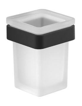 Gedy GEDY SAMOA Črna Matirana Steklena Posodica za Milo, 115x37mm