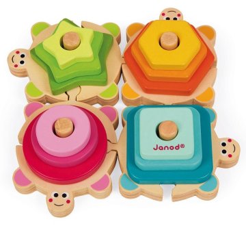 Janod Kreativne lesene sestavljanke in puzzle - Želve