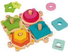 Janod Kreativne lesene sestavljanke in puzzle - Želve