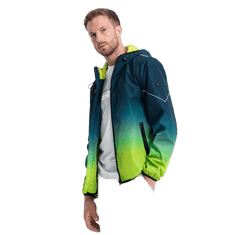OMBRE Moška športna jakna V1 OM-JANP-0105 turkizna in limetina zelena MDN123500 S